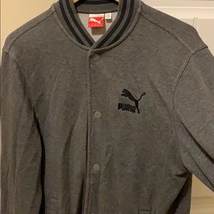 Puma Gray Jacket with Logo Men M